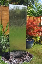 Mjralem – Fontana Verticale in Acciaio Inox 180 cm con Serbatoio in plastica